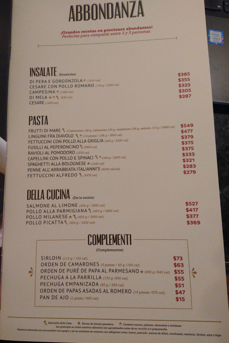 Italianni’s Photo Menu 8
