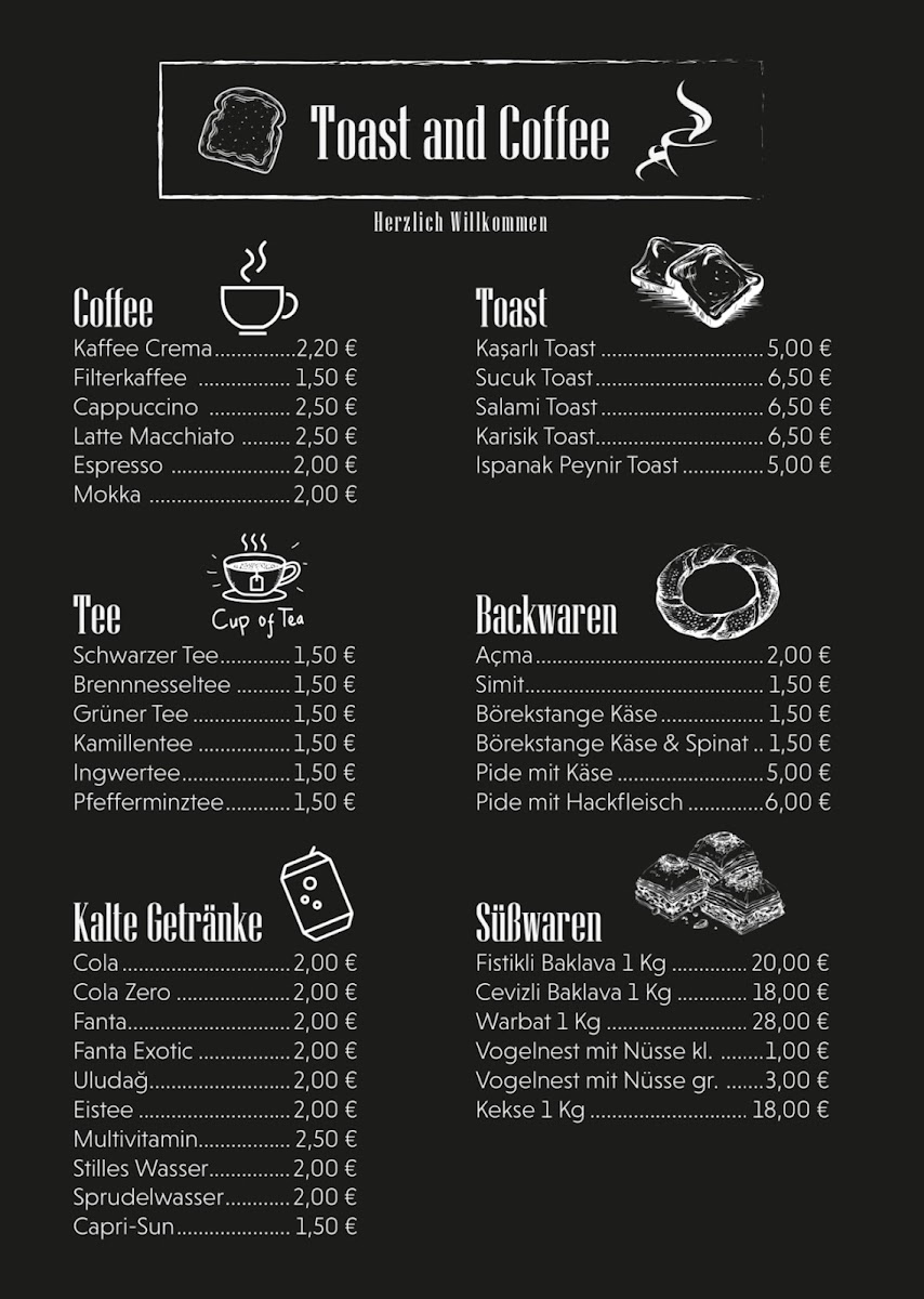 Toast and Coffee Photo Menu 1