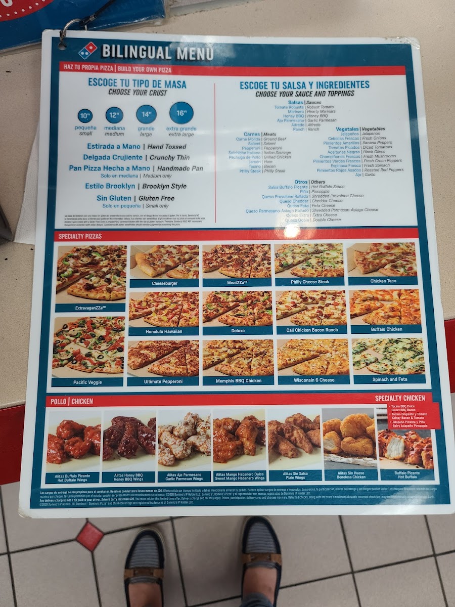 Domino's Pizza Photo Menu 1
