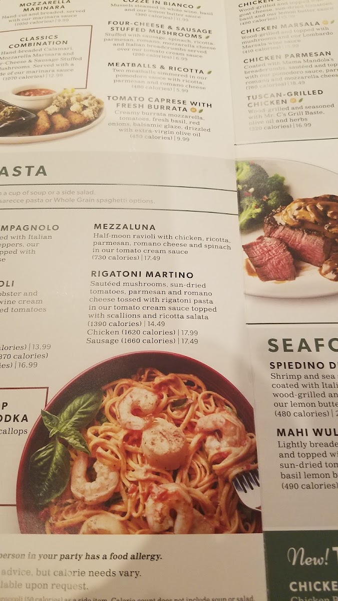 Carrabba's Italian Grill Photo Menu 4