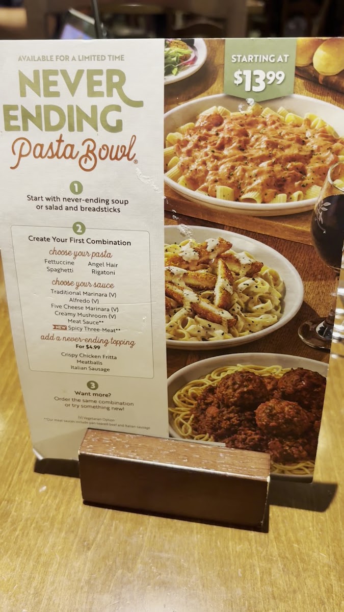 Olive Garden Italian Restaurant Photo Menu 1