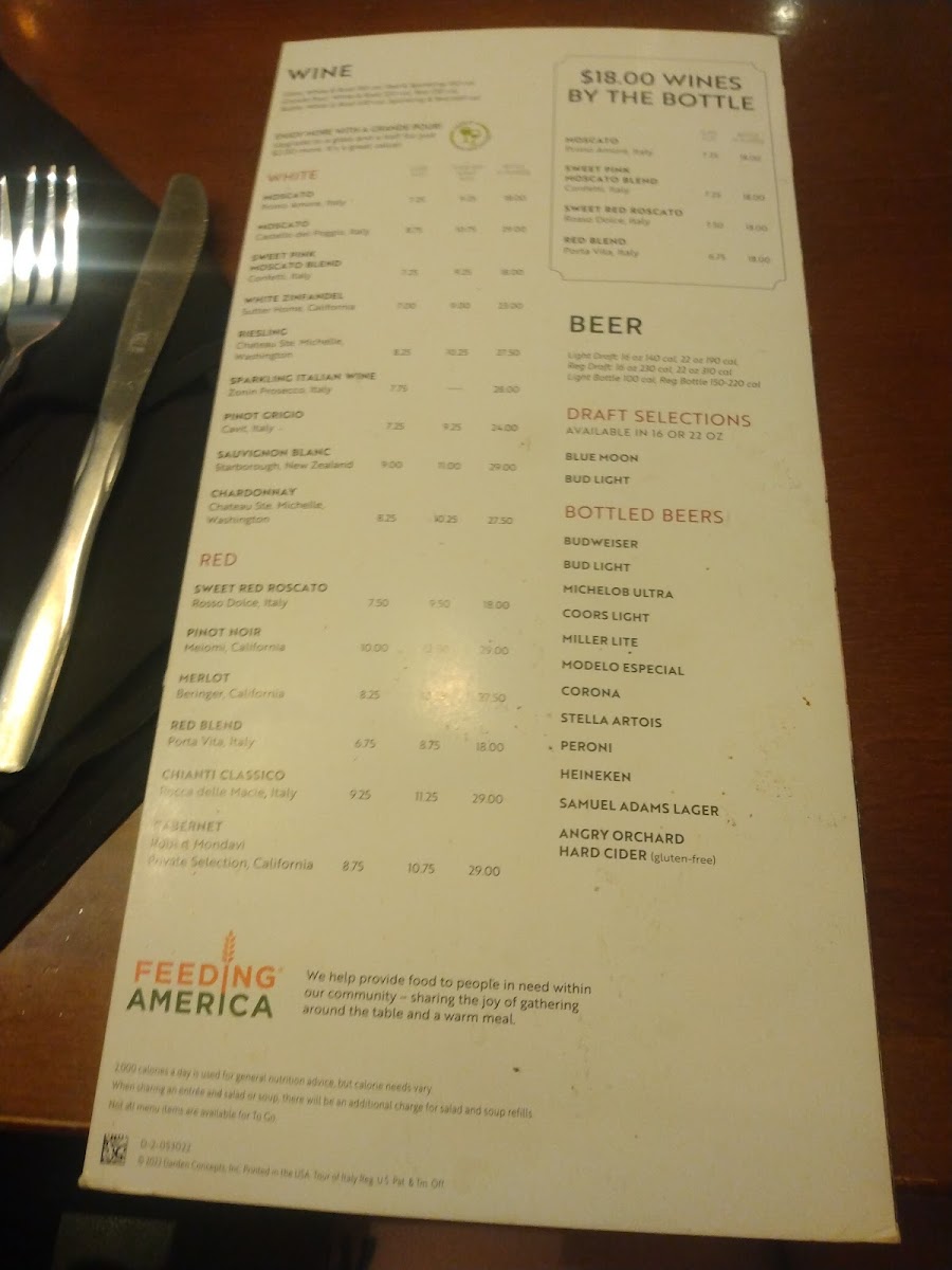 Olive Garden Italian Restaurant Photo Menu 7