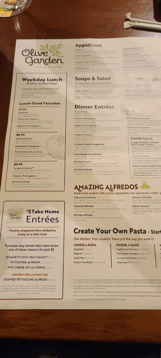 Olive Garden Italian Restaurant Photo Menu 9