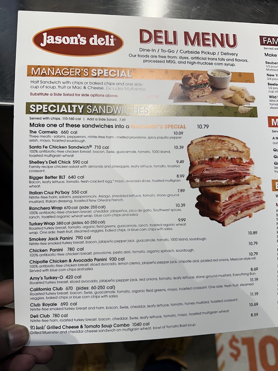 Jason's Deli Photo Menu 1