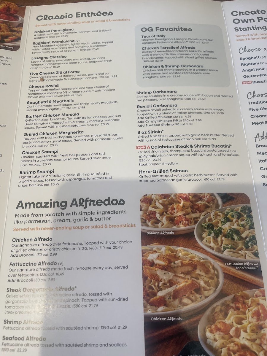 Olive Garden Italian Restaurant Photo Menu 2