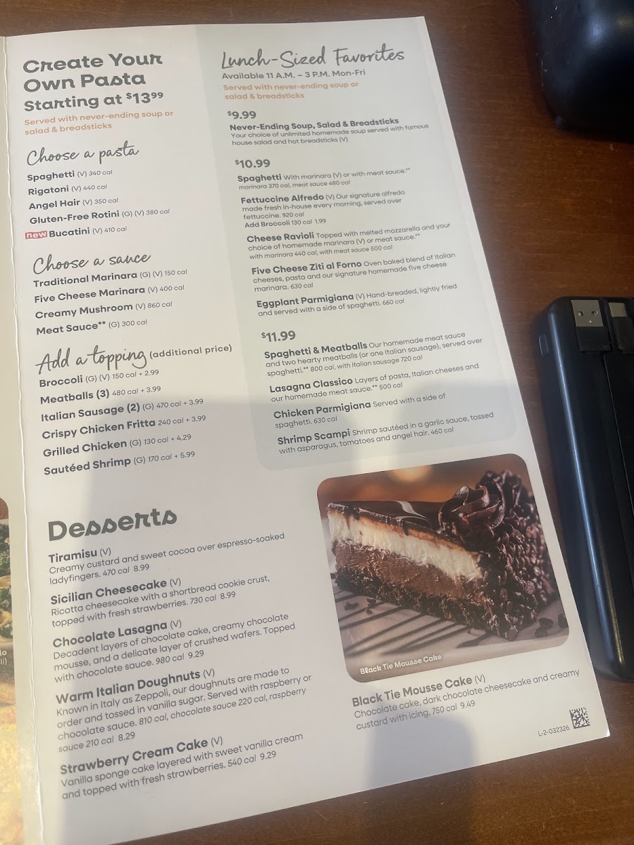 Olive Garden Italian Restaurant Photo Menu 5
