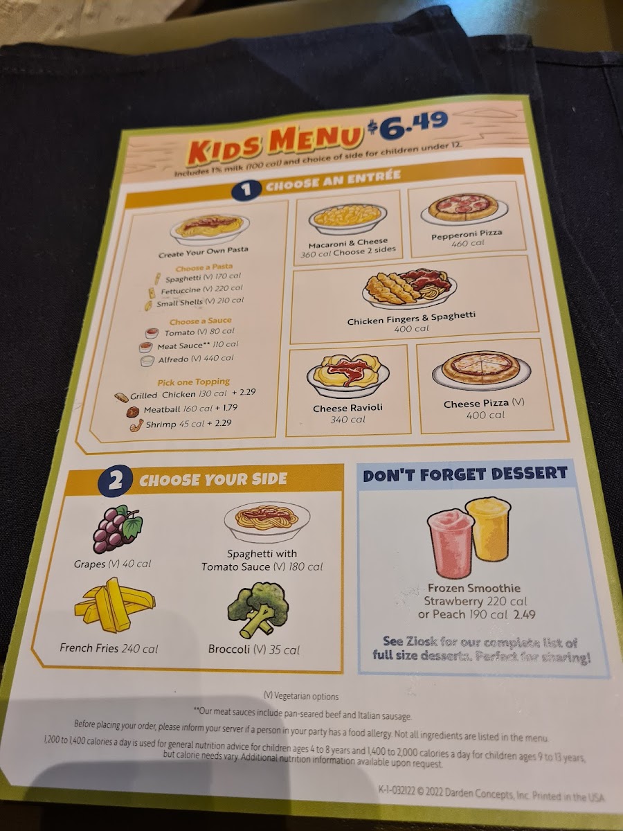 Olive Garden Italian Restaurant Photo Menu 6