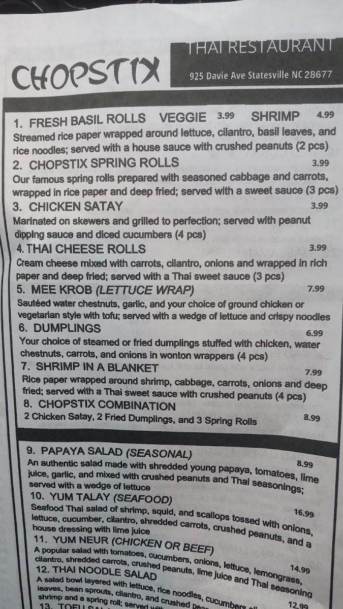 Chopstix Photo Menu 10