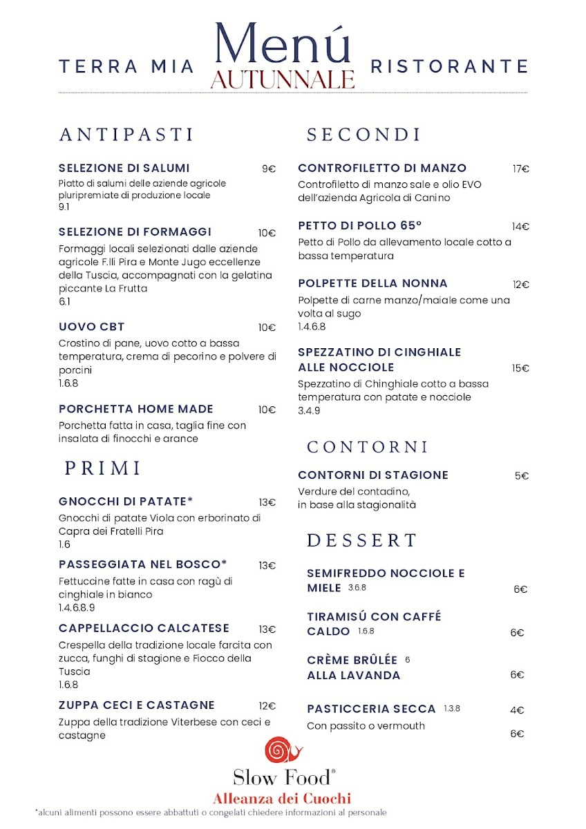 Terra mia Photo Menu 5