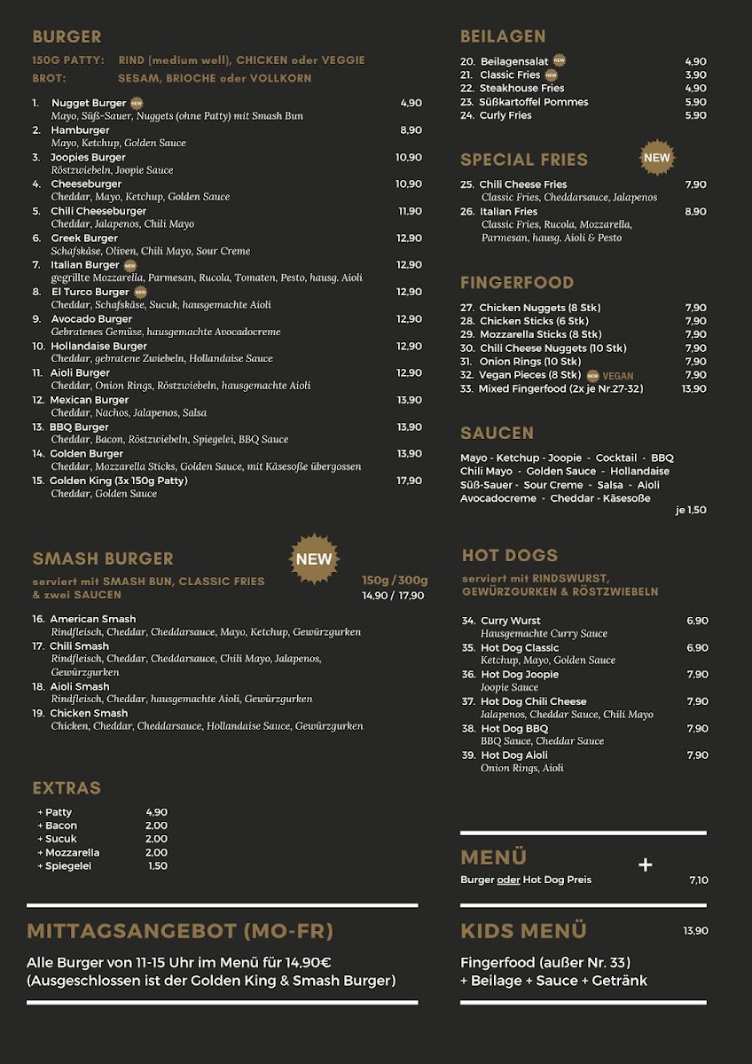 Golden Burger Photo Menu 1