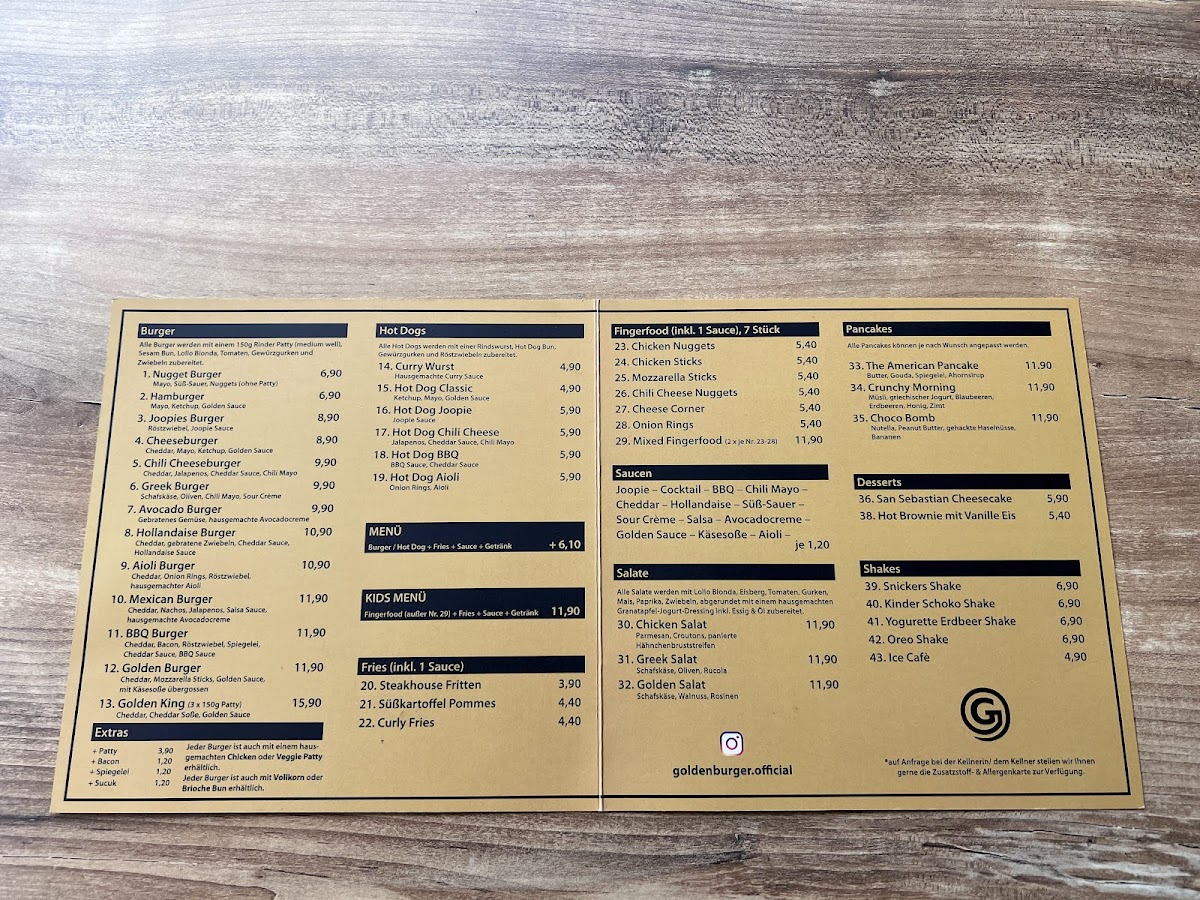 Golden Burger Photo Menu 2
