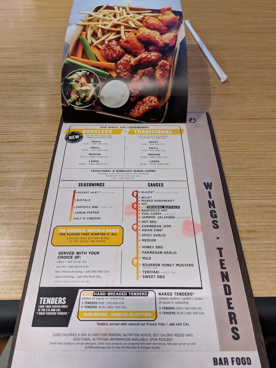 Buffalo Wild Wings Photo Menu 1