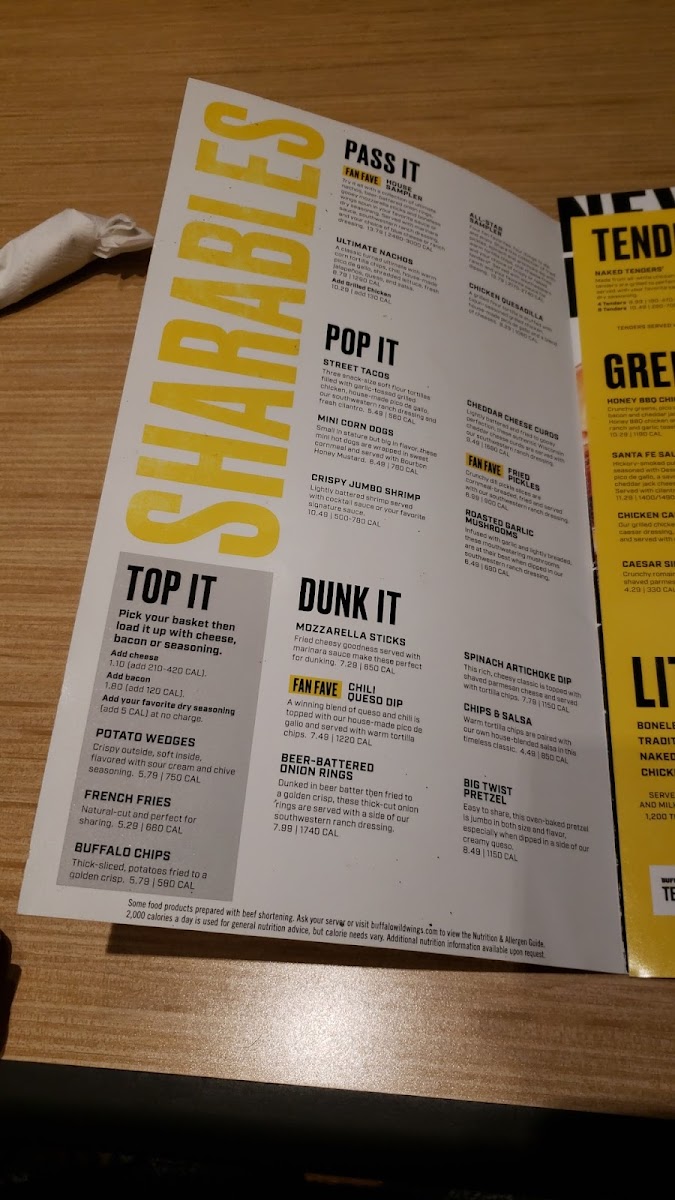 Buffalo Wild Wings Photo Menu 6