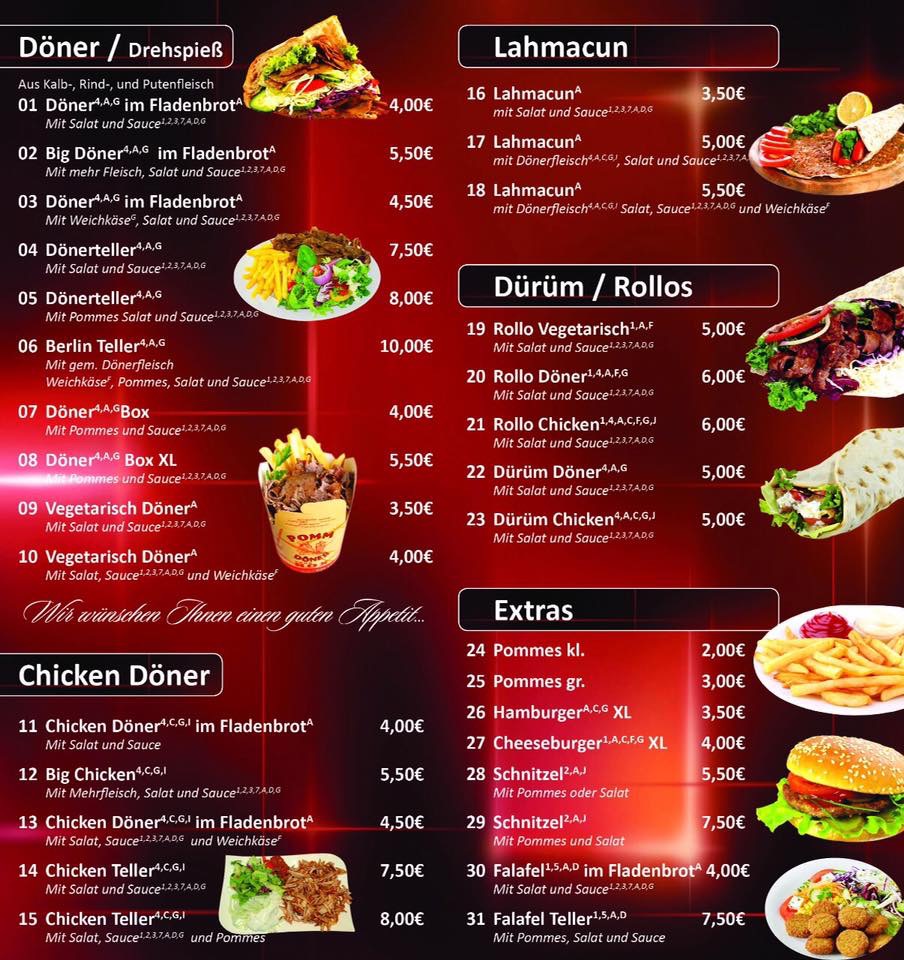 Berlin Döner Photo Menu 2