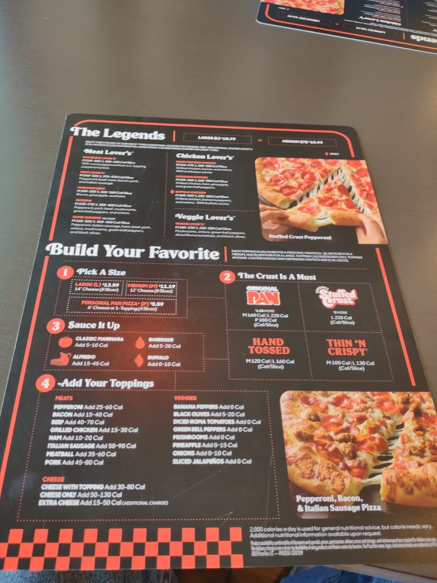 Pizza Hut Photo Menu 1