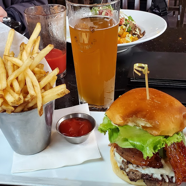 Burger with Canadian Beer