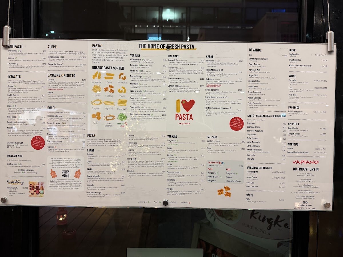 Vapiano Photo Menu 1