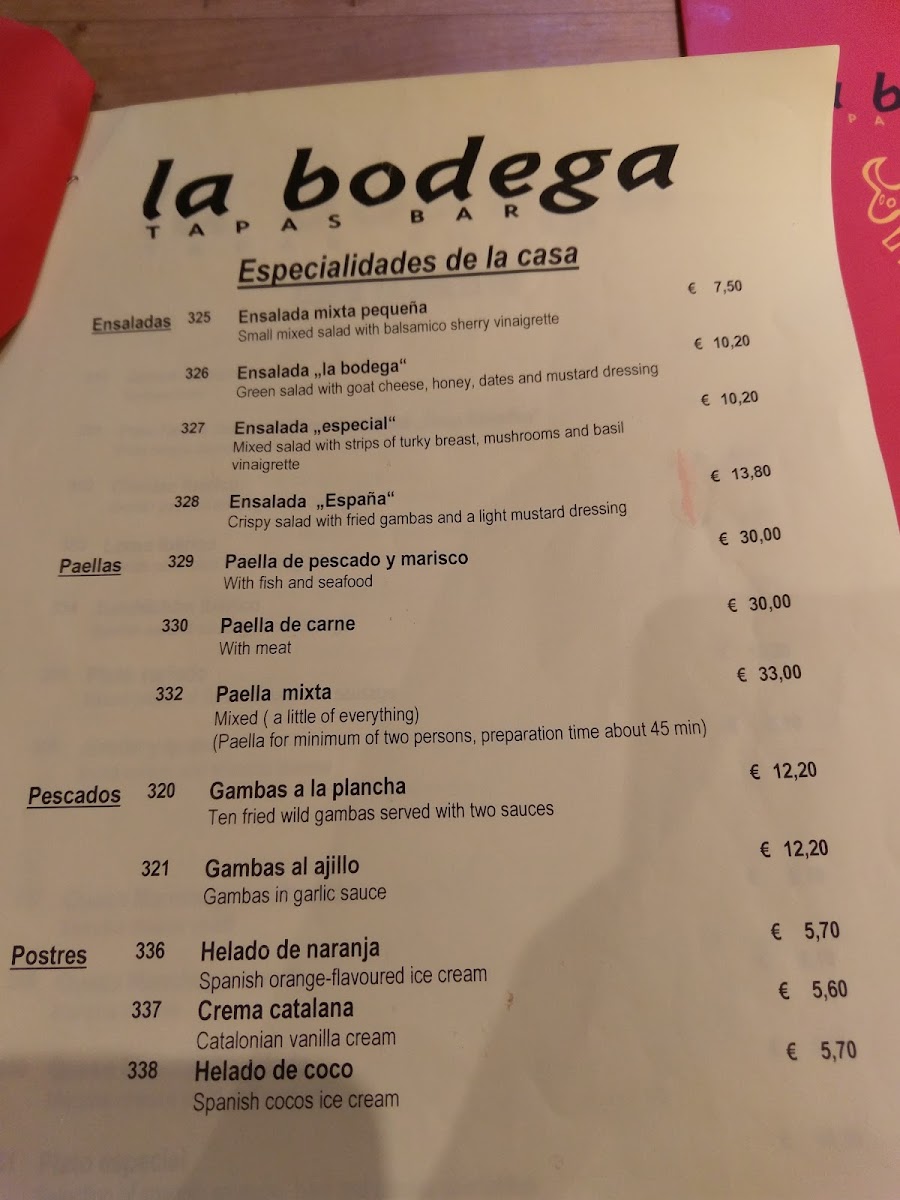 La Bodega Photo Menu 5
