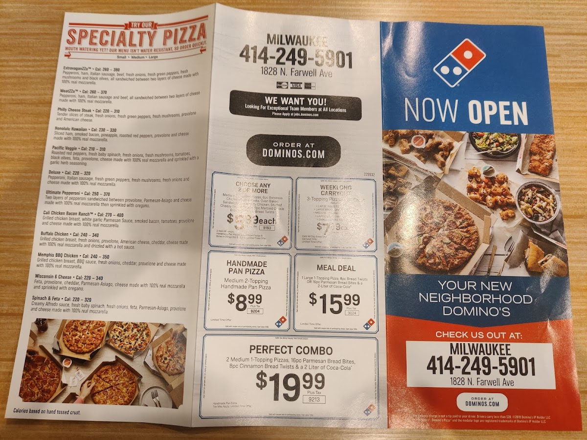 Domino's Pizza Photo Menu 1
