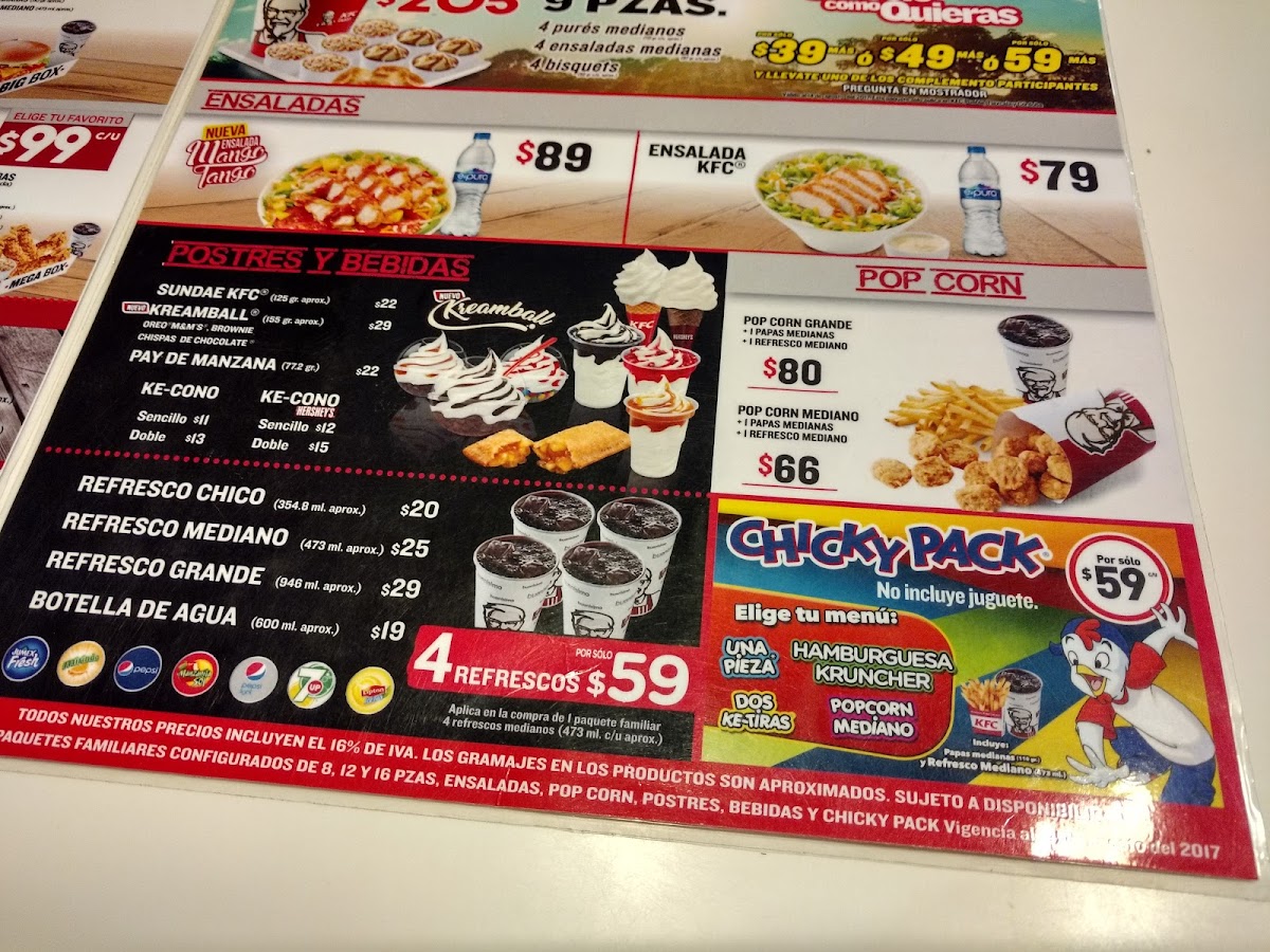 KFC Photo Menu 4
