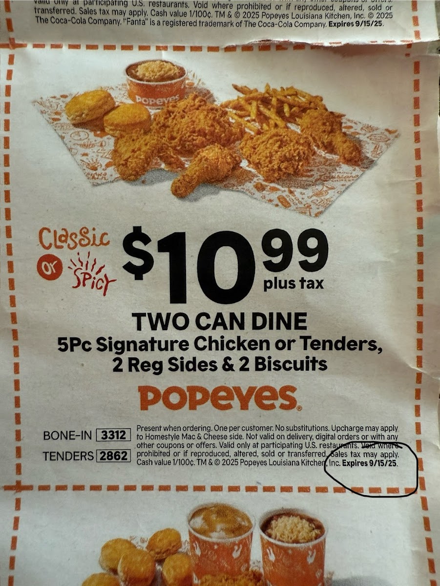 Popeyes Louisiana Kitchen Photo Menu 2