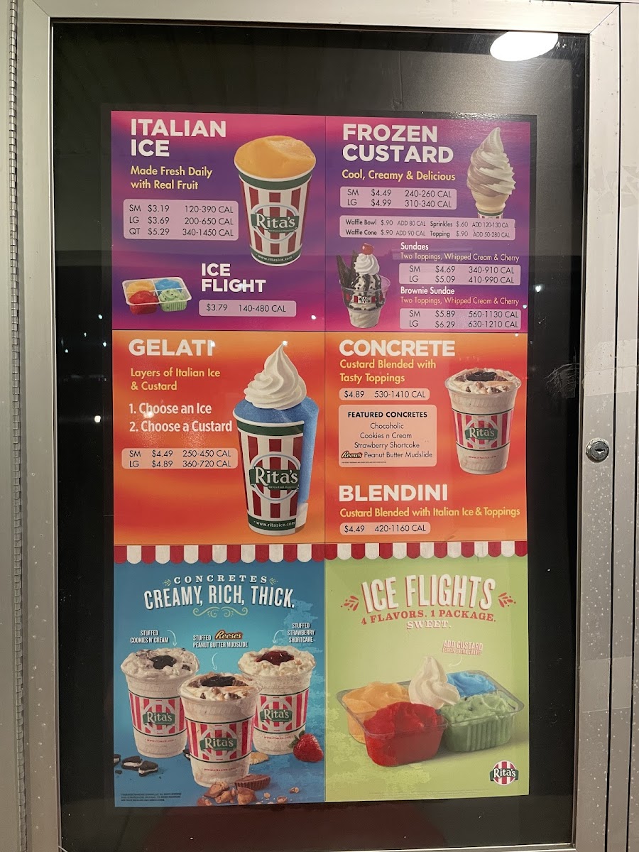 Rita's Italian Ice & Frozen Custard Photo Menu 2