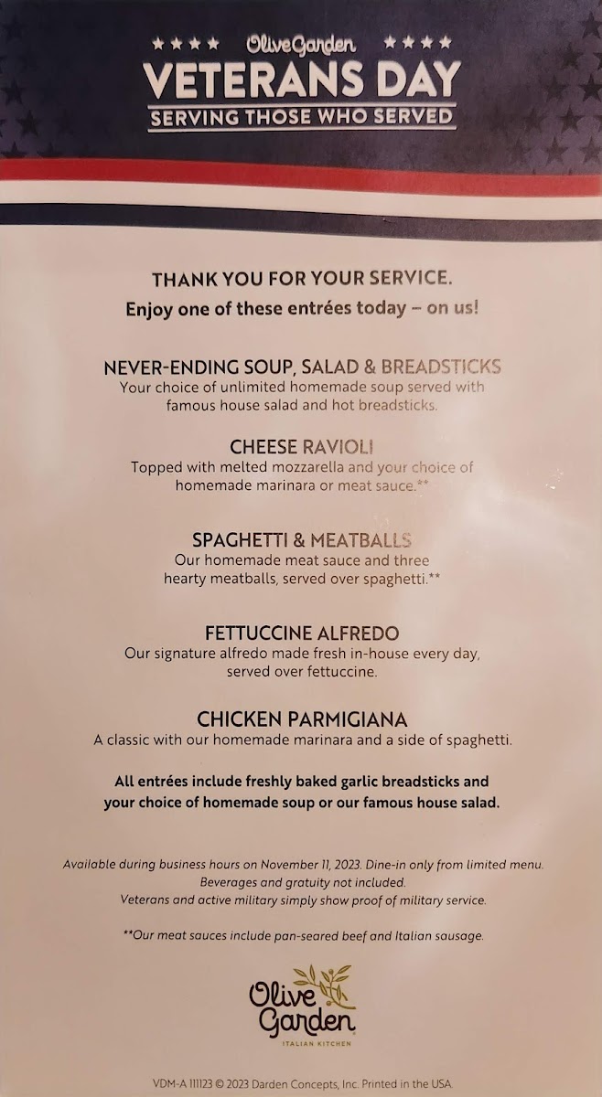 Olive Garden Italian Restaurant Photo Menu 2