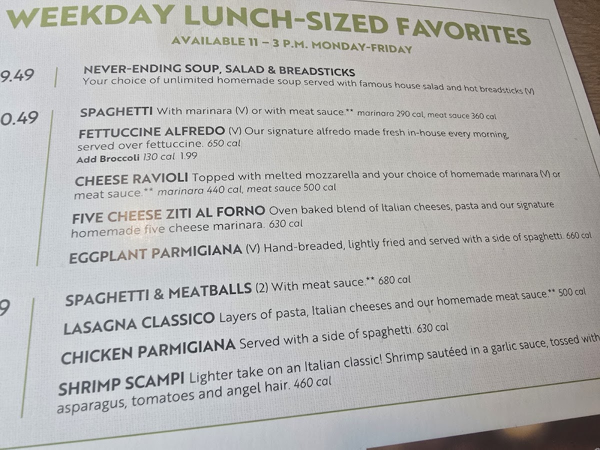 Olive Garden Italian Restaurant Photo Menu 4