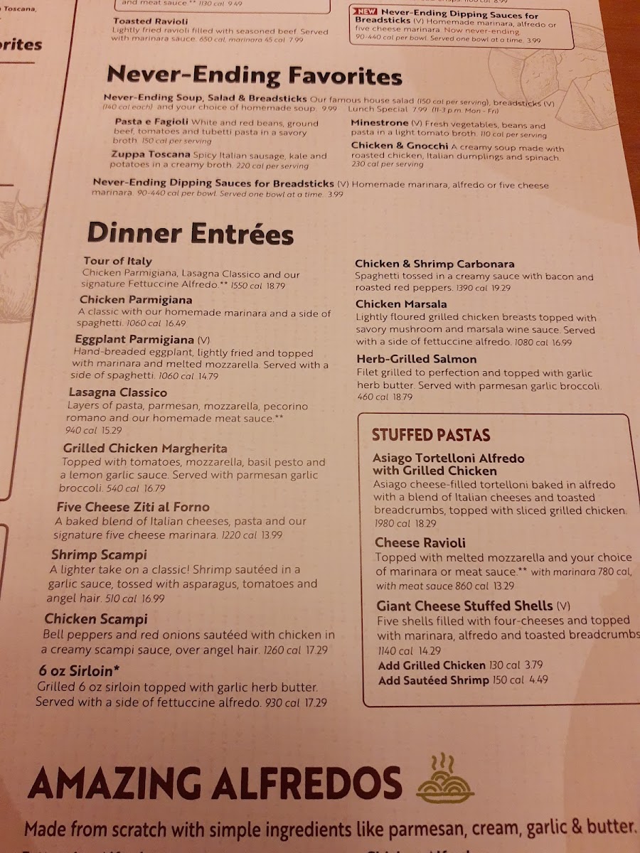 Olive Garden Italian Restaurant Photo Menu 7