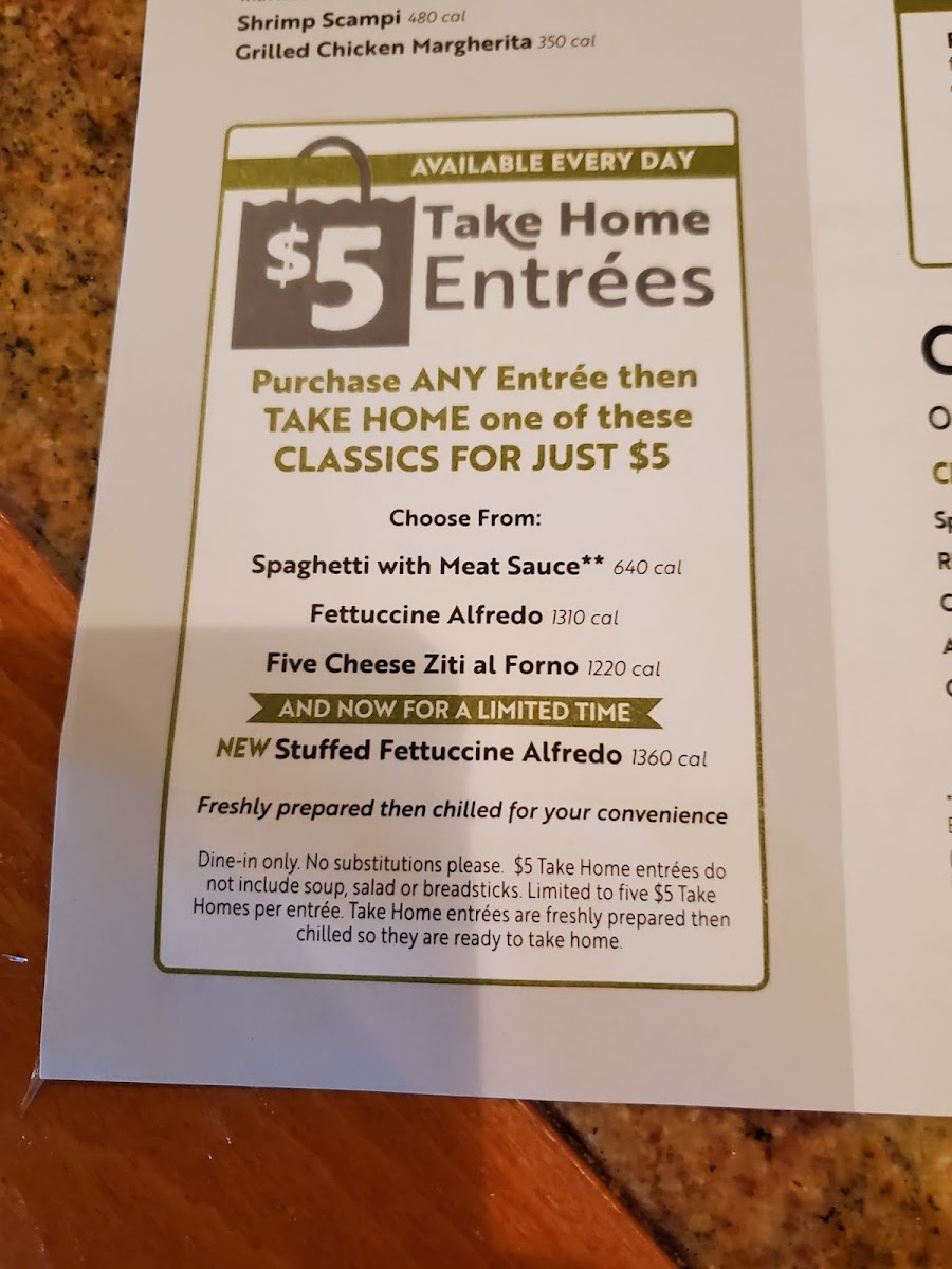 Olive Garden Italian Restaurant Photo Menu 8