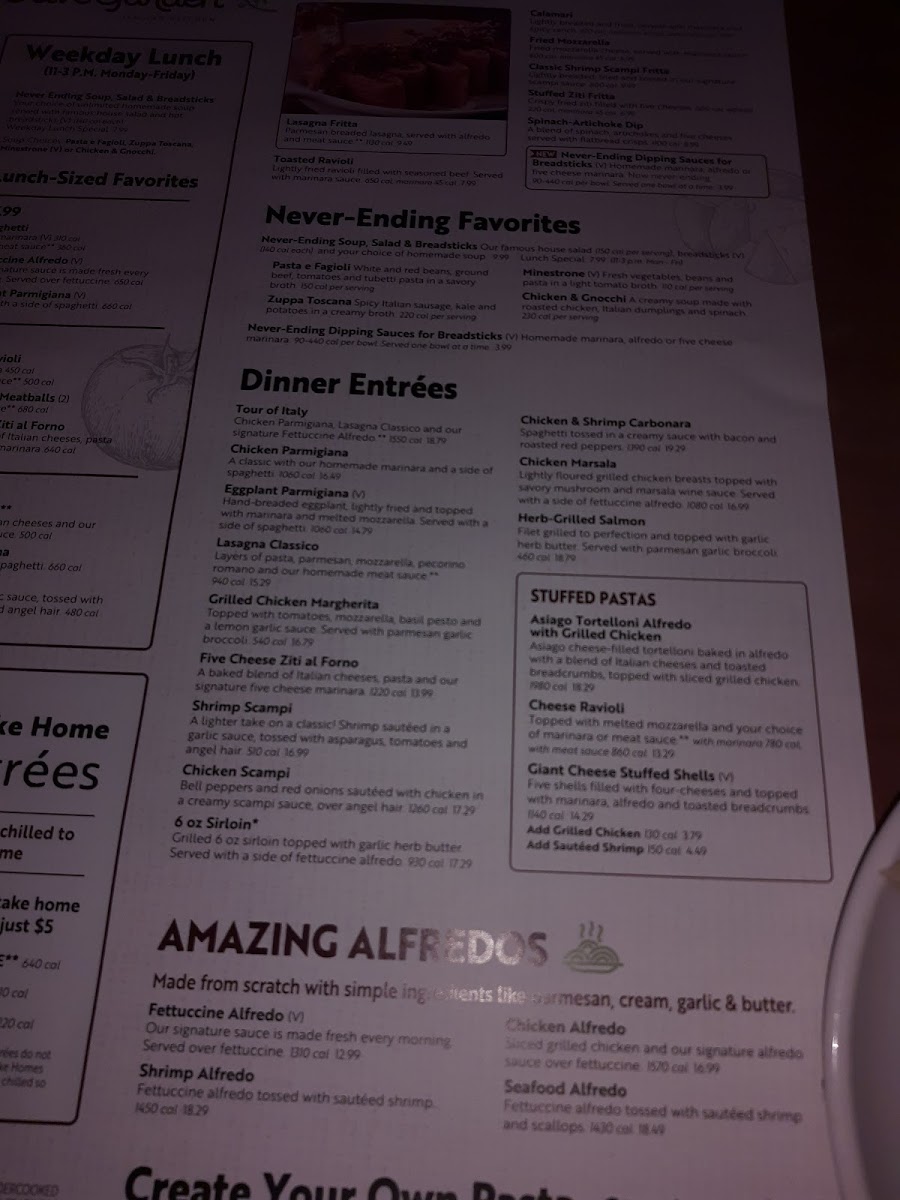 Olive Garden Italian Restaurant Photo Menu 9