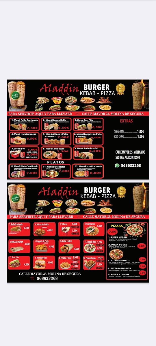 Aladdin Burger kebab Photo Menu 1