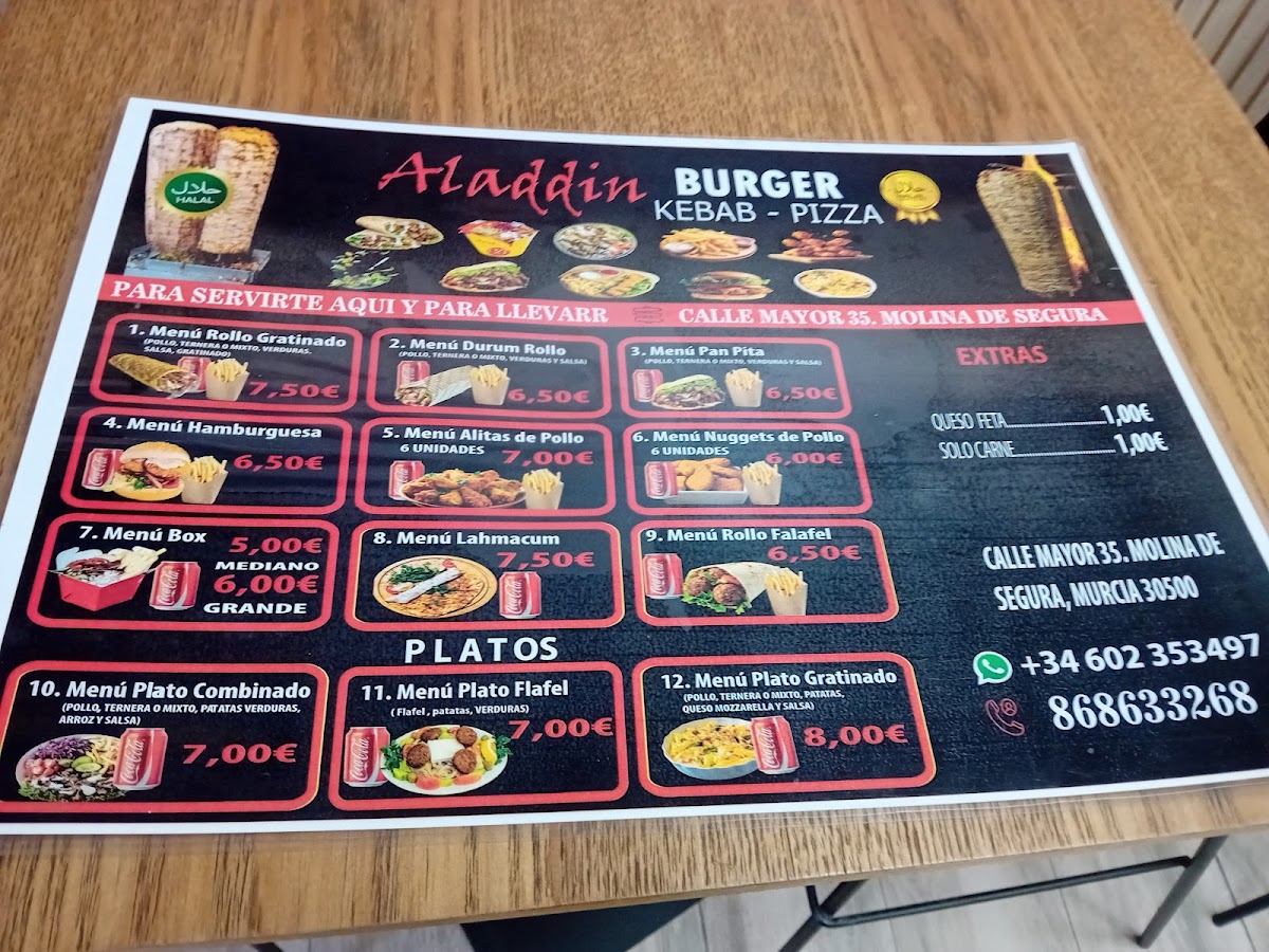 Aladdin Burger kebab Photo Menu 2