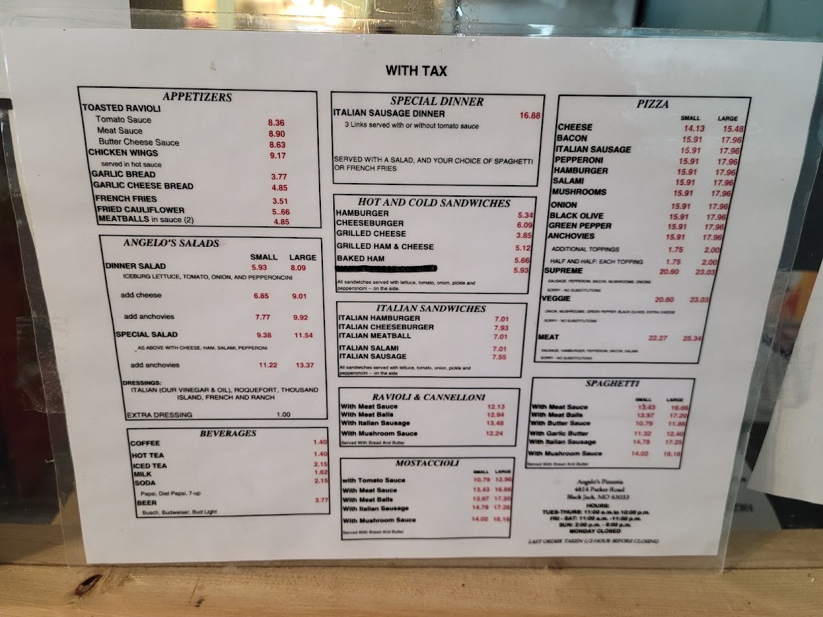 Angelo's Pizzeria Photo Menu 2