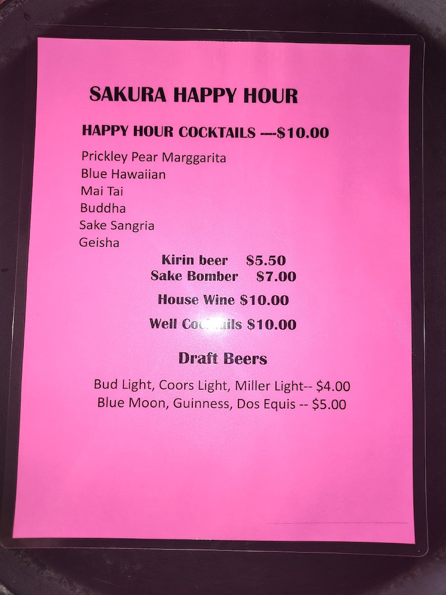 Sakura Teppan Steak & Sushi Photo Menu 2