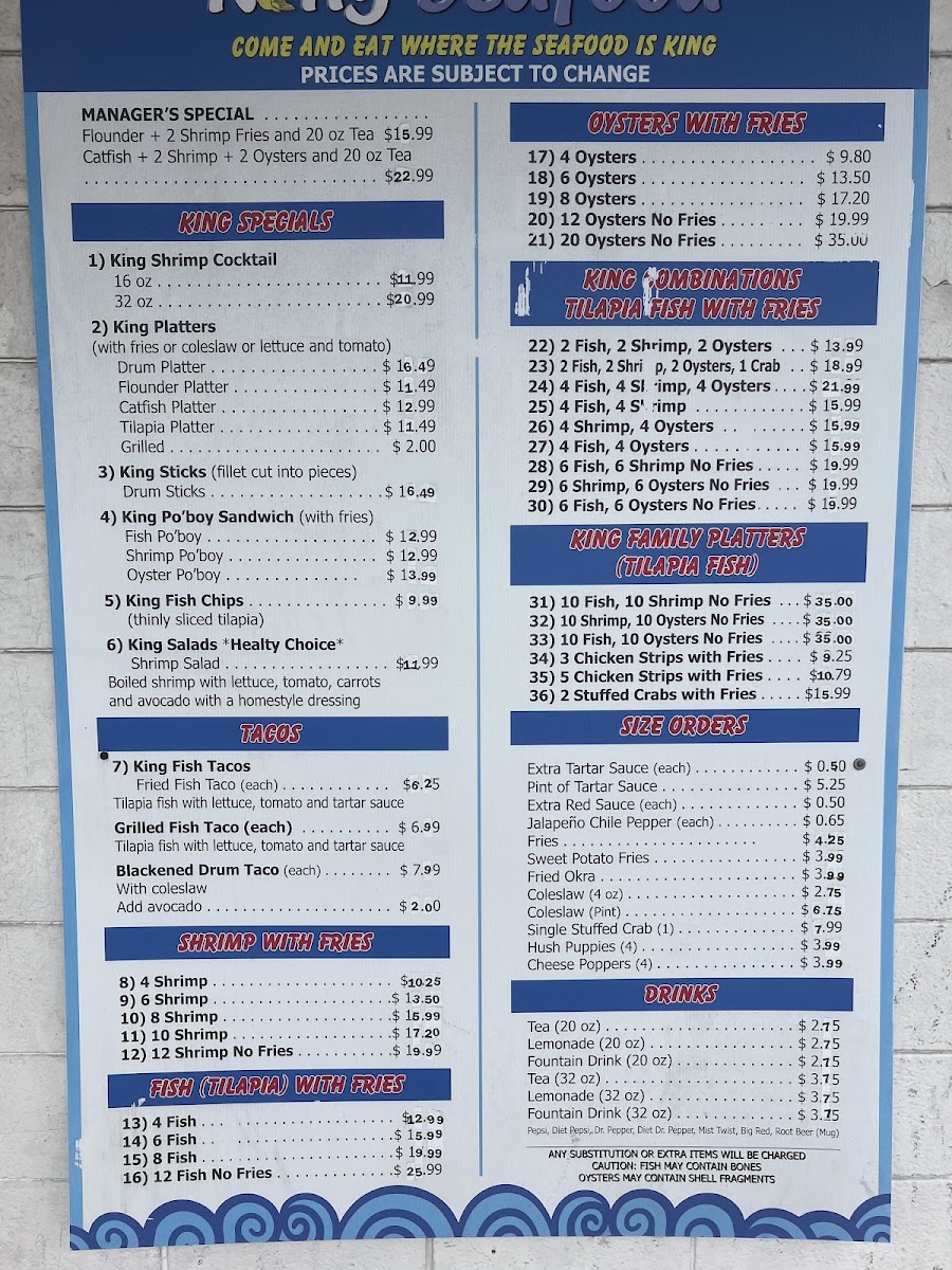 King Seafood Photo Menu 2