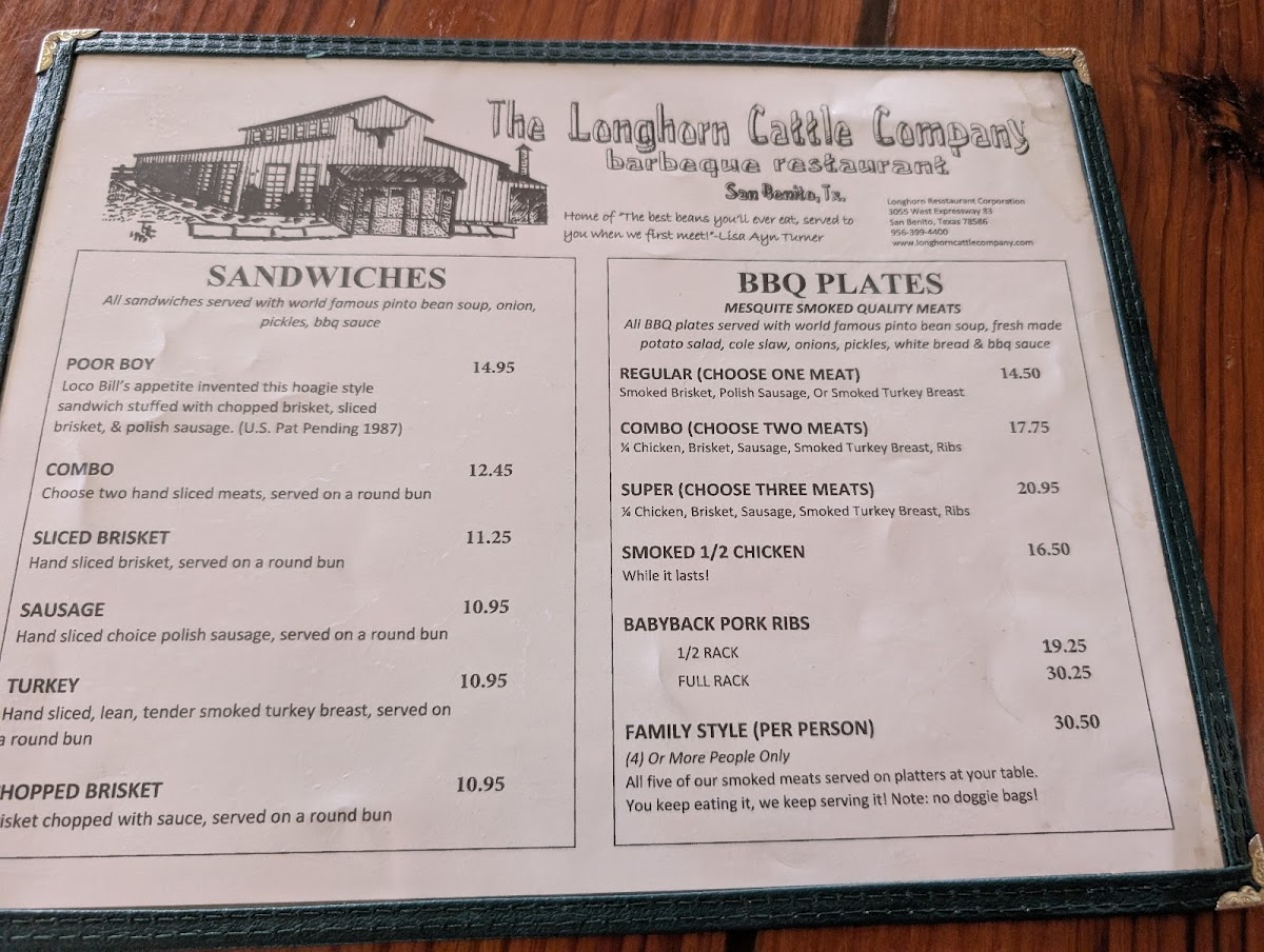 Longhorn Cattle Company Photo Menu 7