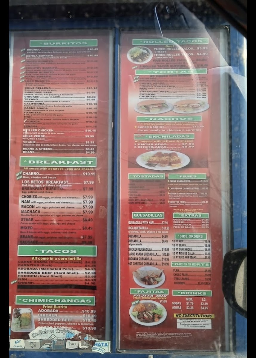 Los Beto's Mexican Food Photo Menu 1