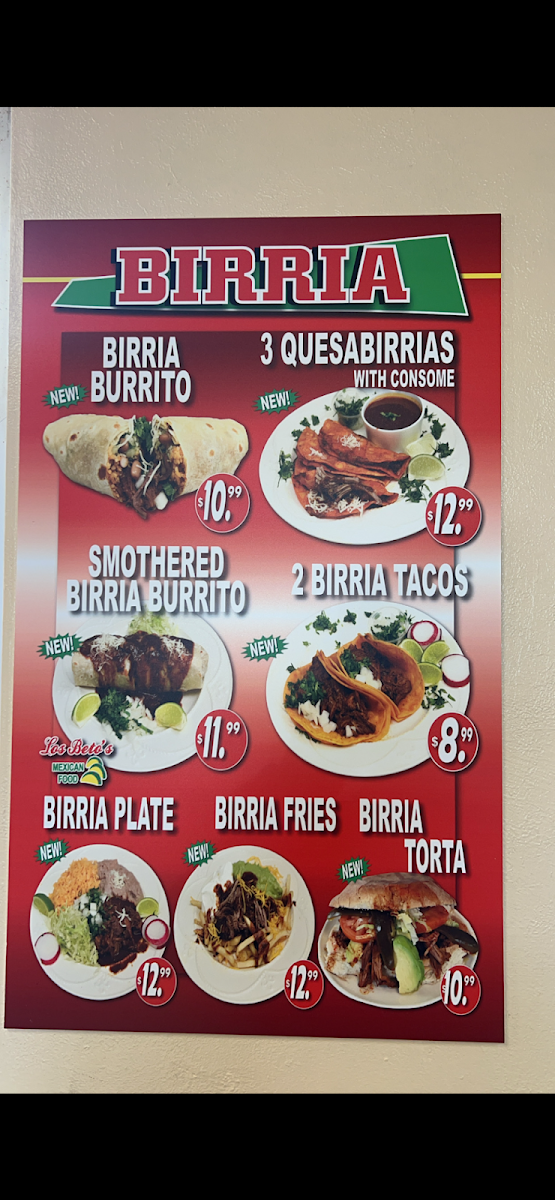 Los Beto's Mexican Food Photo Menu 3