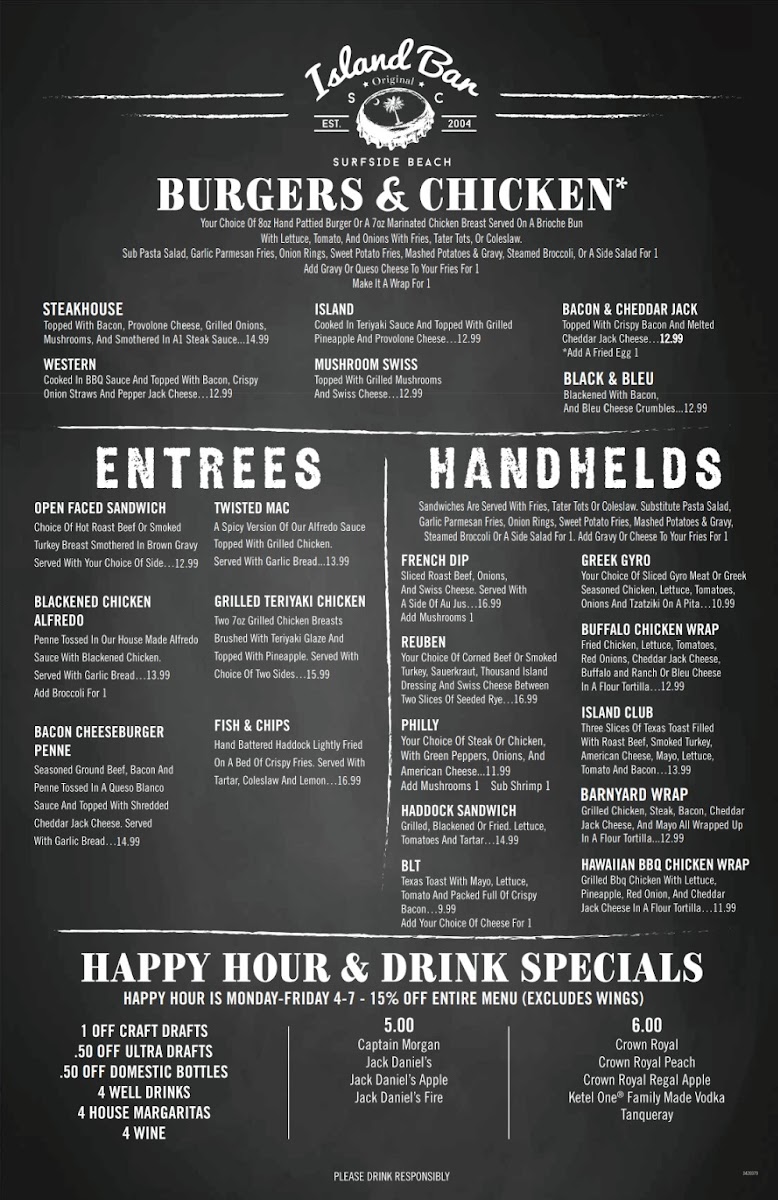 Island Bar & Grill Photo Menu 2