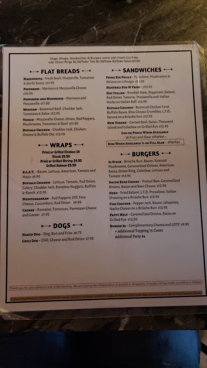 83 & Chestnut Pub and Eatery - North Ridgeville, OH Photo Menu 5