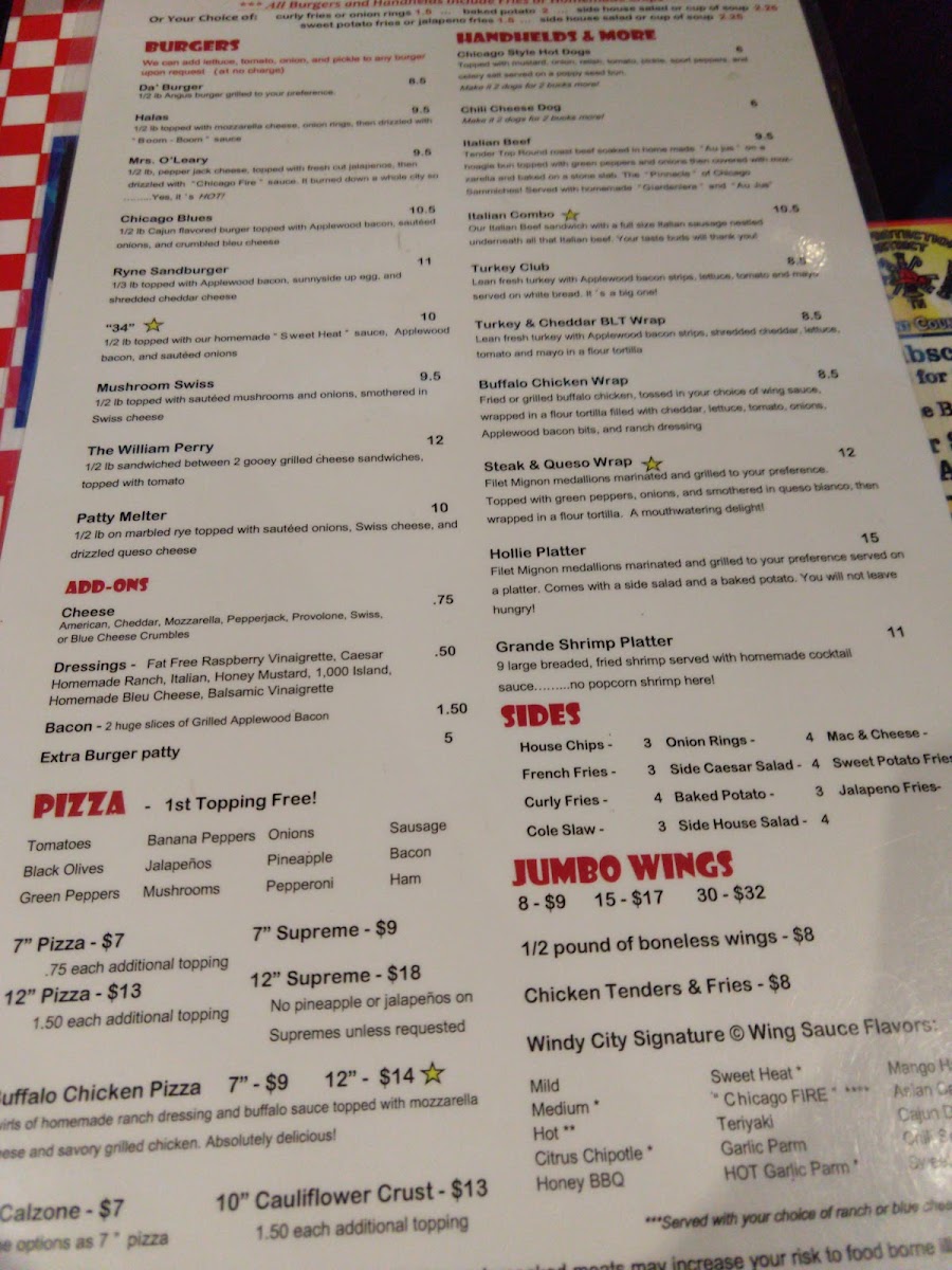 Windy City Grille Photo Menu 5