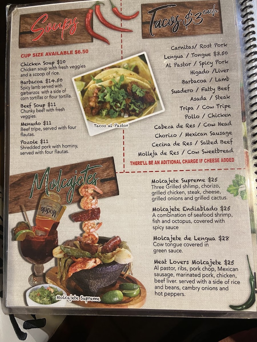 Los Molcajetes Photo Menu 2