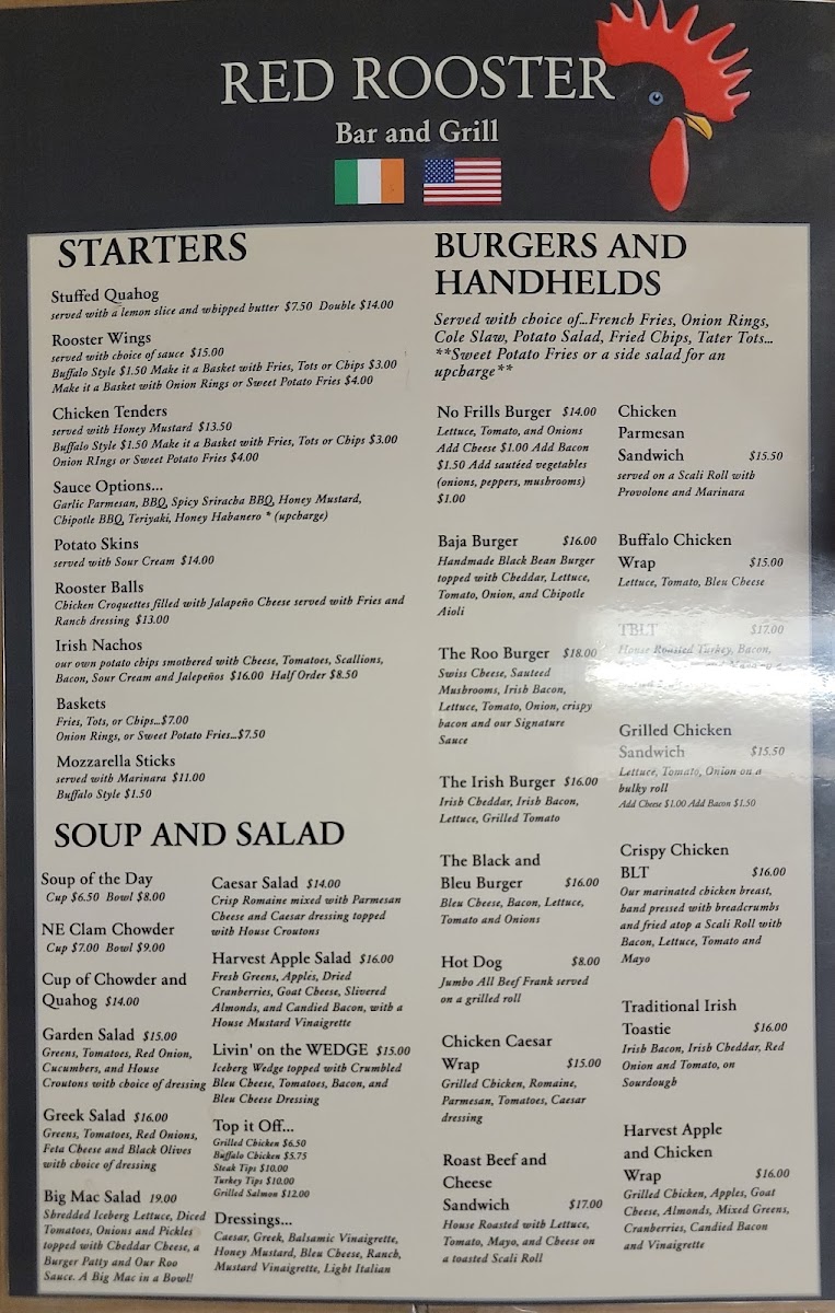 Red Rooster Bar and Grill Photo Menu 1