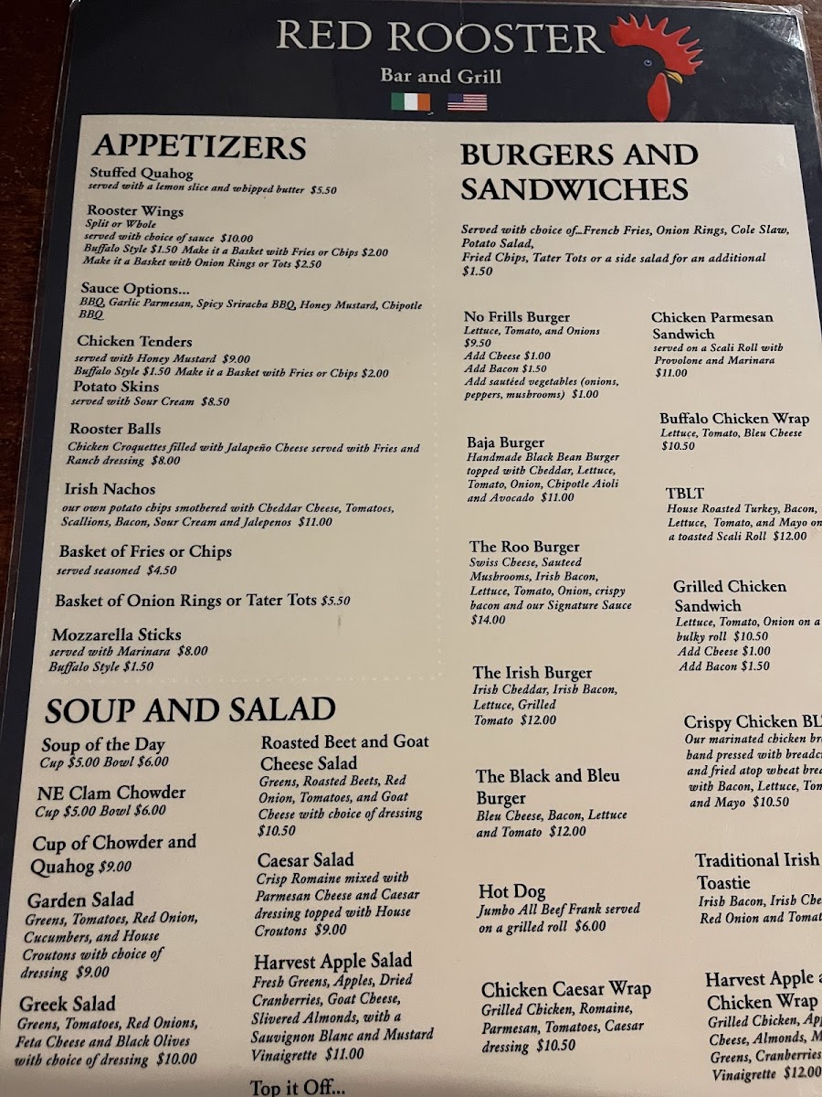 Red Rooster Bar and Grill Photo Menu 6
