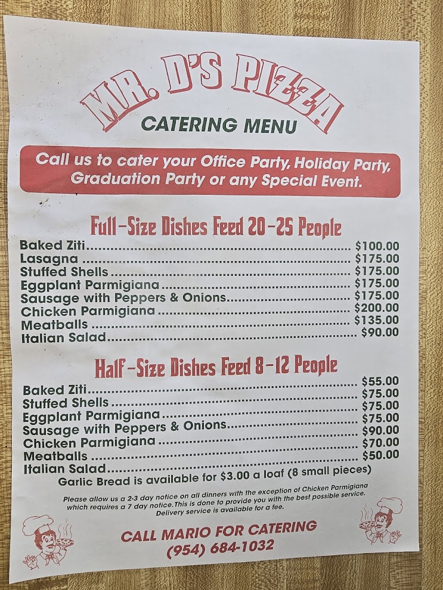 Mr D's Pizza Photo Menu 4