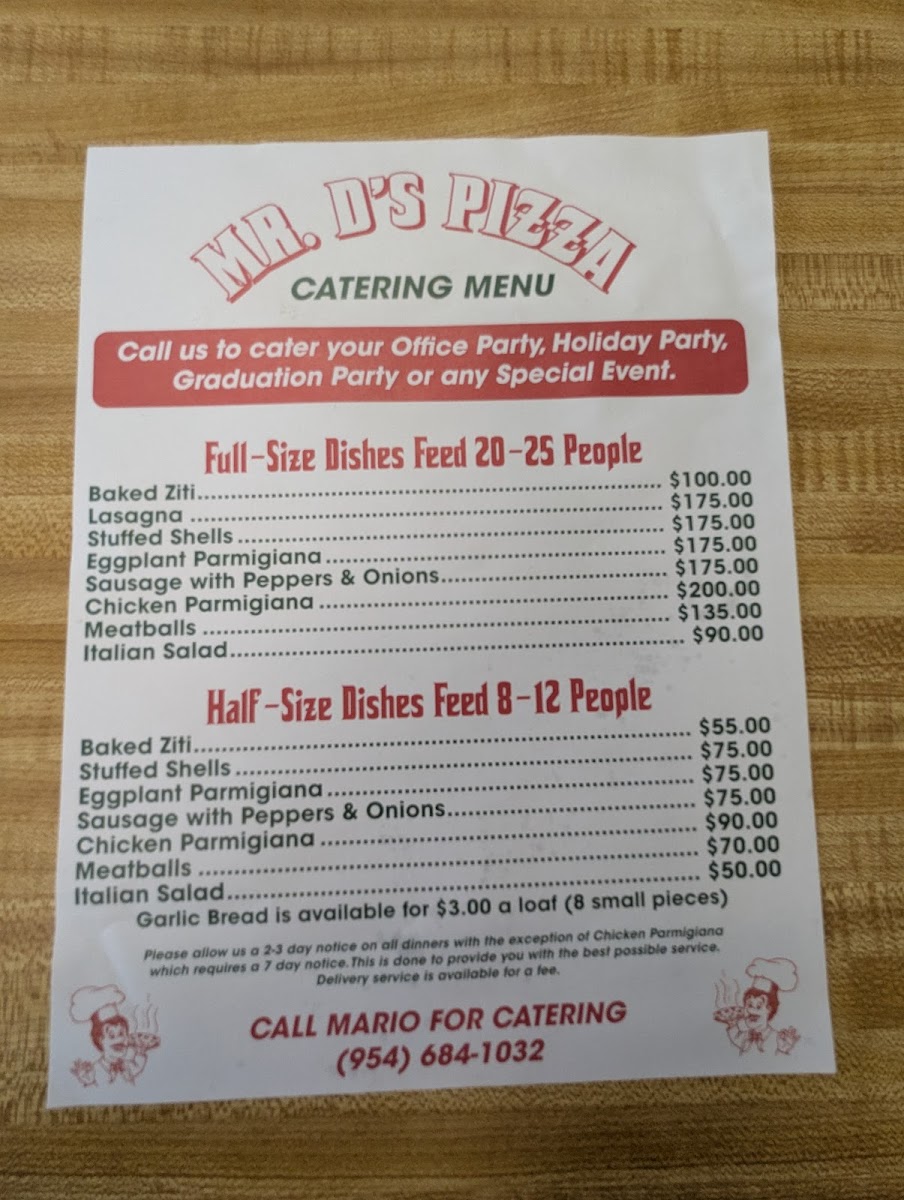 Mr D's Pizza Photo Menu 5