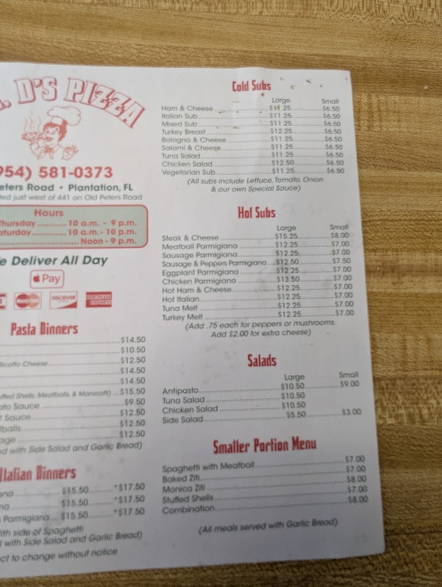 Mr D's Pizza Photo Menu 7