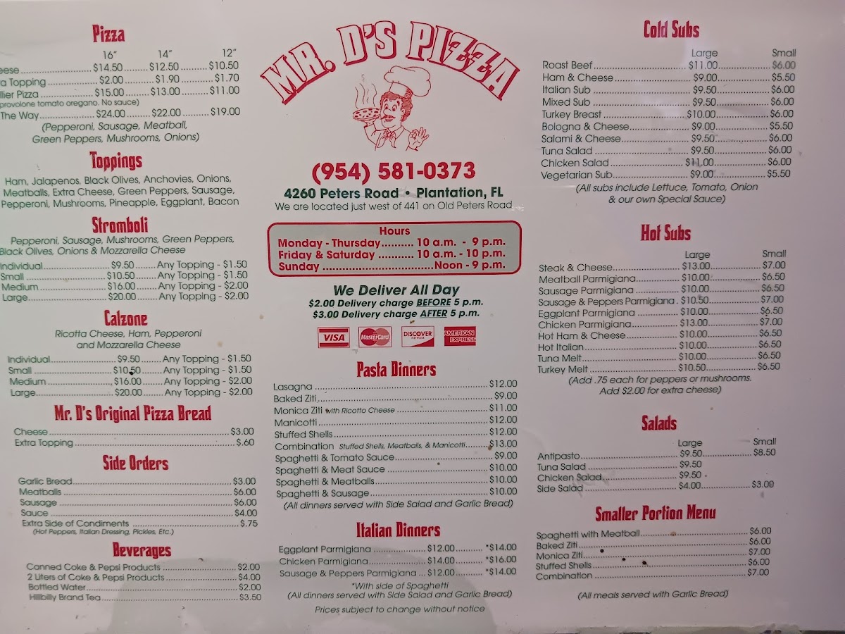 Mr D's Pizza Photo Menu 8