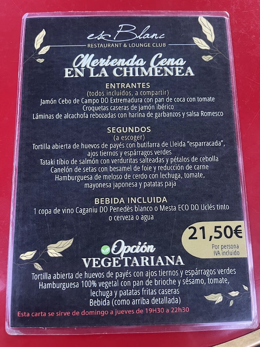 Restaurant & Lounge Club Es Blanc Photo Menu 1
